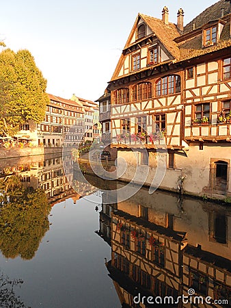 Halftimbered buildings in Strasbourg, Alsace Stock Photo