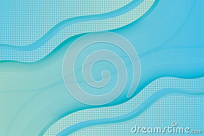 Abstract blue green background dotted halftone wavy lines Vector Illustration