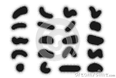 Halftone abstract classic shapes collection design Vector Illustration