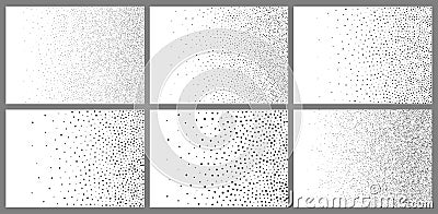 Halftone abstract gradient random dots backgrounds. A4 paper size. Vector illustration. B Vector Illustration