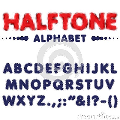 Halftone alphabet font typeface in vector format Stock Photo