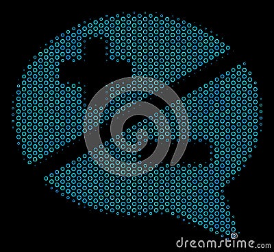 Arguments Collage Icon of Halftone Spheres Vector Illustration