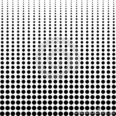 Halftone background, decreasing black dots vertically, vector halftone background comics or manga Vector Illustration