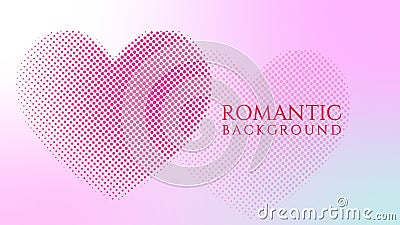 Halftone Background Design Template with Heart Shape Element, Pop Art, Colorful Abstract Dots Pattern Illustration Vector Illustration