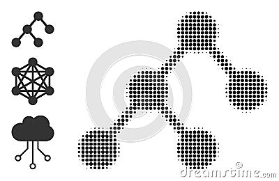 Halftone Dot Vector Binary Structure Icon Vector Illustration