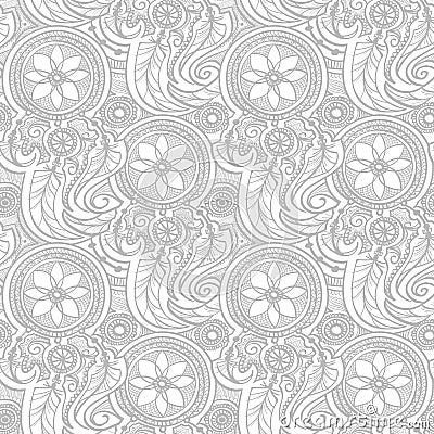 Halftone boho indian seamless pattern handdrawn ornament wallpaper , vector illustration Vector Illustration