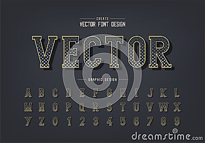 Halftone circle font and alphabet vector, Digital writing style typeface letter and number design Vector Illustration