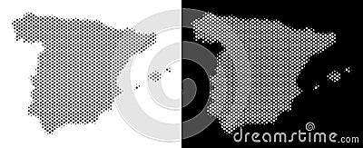 Halftone Spain Map Vector Illustration