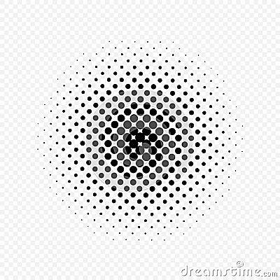 Halftone circles effect, dot pattern. Vector illustration. Isolated on transparent background. Cartoon Illustration