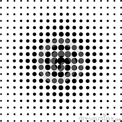 Halftone circles, halftone dot pattern. Vector Illustration