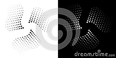 Halftone circular dotted frames. Circle dots background. Logo design. Round border halftone circle dots texture. Vector Vector Illustration