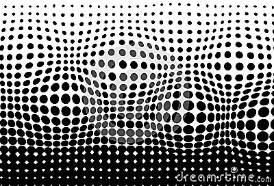 Halftone, convex moving pattern texture pointillism abstract bac Vector Illustration