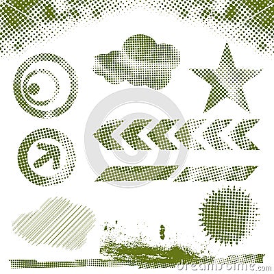 Halftone design elements Stock Photo