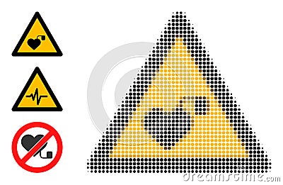 Halftone Dot Vector Pacemaker Warning Icon Vector Illustration