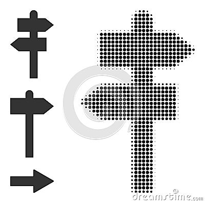 Halftone Dot Vector Way Pointer Icon Vector Illustration