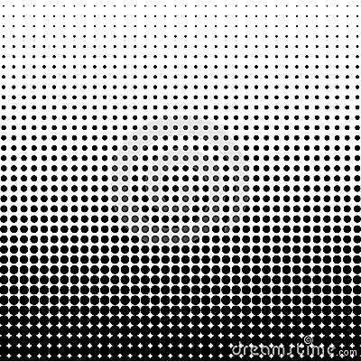 Halftone doted abstract background. Black and white vector pattern Stock Photo