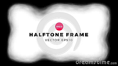 Halftone dots background, wave shape, vector illustration Vector Illustration