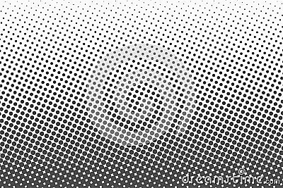 Halftone dots. Monochrome vector texture background for prepress, DTP, comics, poster. Pop art style template Vector Illustration