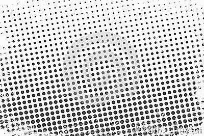 Halftone dots. Monochrome vector texture background for prepress, DTP, comics, poster. Pop art style template Vector Illustration