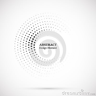 Halftone dotted background circularly distributed. Halftone effect vector pattern. Circle dots isolated on the white background Vector Illustration