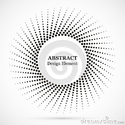 Halftone dotted background circularly distributed. Halftone effect vector pattern. Circle dots isolated on the white background. Vector Illustration