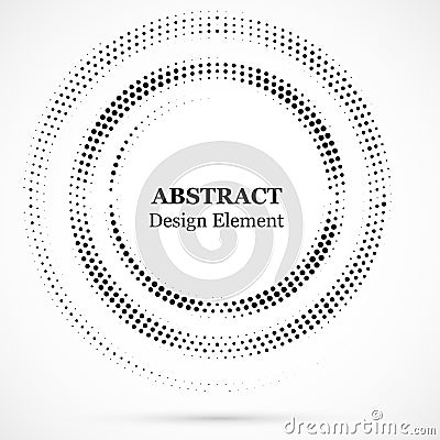 Halftone dotted background circularly distributed. Halftone effect vector pattern.Circle dots isolated on white background. Vector Illustration