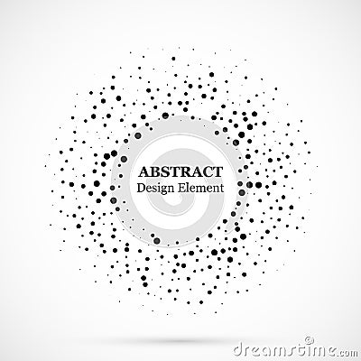 Halftone dotted background circularly distributed. Halftone effect vector pattern. Circle dots isolated on the white background. Vector Illustration