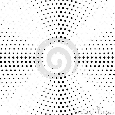 Halftone dotted background circularly distributed. Halftone effect vector pattern. Circle dots isolated on the white background. Stock Photo