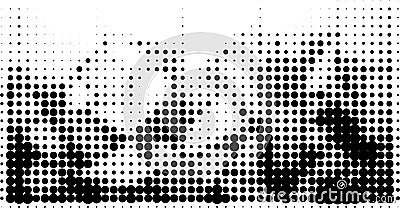 Halftone dotted grunge vector background. Urban old peeled wall Vector Illustration