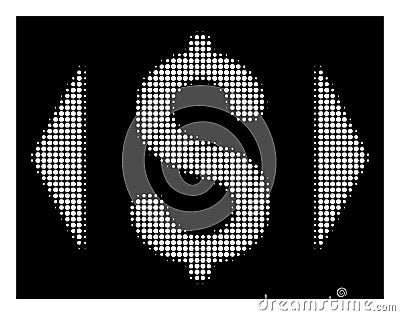 White Halftone Regulate Price Icon Vector Illustration