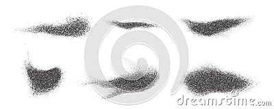 Halftone dotted shape. Vector stipple blob. Noisy abstract design element with grainy shadow texture. Random organic Vector Illustration