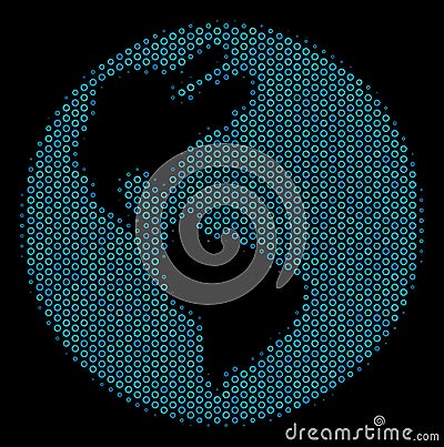 Earth Mosaic Icon of Halftone Circles Vector Illustration