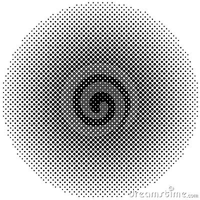 Halftone element, circular halftone pattern. Specks, halftone circle gradient Stock Photo