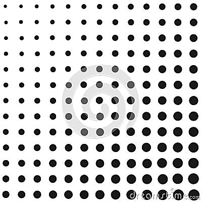 Halftone fade gradient background. Black and white comic backdrop. Monochrome points vector Vector Illustration