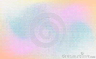 Halftone faded gradient spotted texture. Grunge halftone grid background. Retro pixelated bitmap backdrop. Pastel pink color Vector Illustration