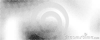 Halftone faded gradient texture. Grunge halftone grit background. White and black sand noise wallpaper. Retro pixilated Vector Illustration