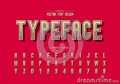 Halftone font and alphabet vector, Digital letter typeface and number design, Graphic text Vector Illustration