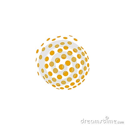 Halftone globe 3d logo design template Vector Illustration