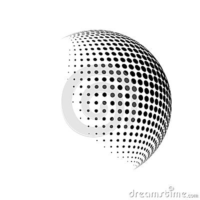 Halftone globe logo vector symbol icon design. Vector Illustration