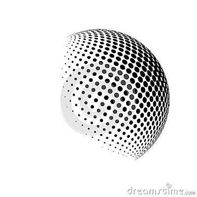 Halftone globe logo vector symbol icon design. Vector Illustration