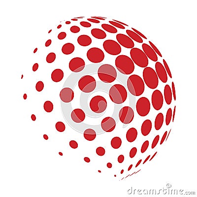 Halftone globe logo vector symbol icon design. Vector Illustration