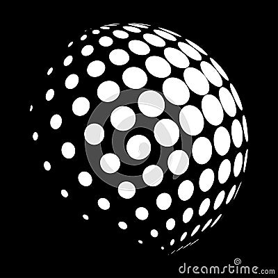 Halftone globe logo vector symbol icon design. Vector Illustration