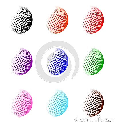 Halftone globe, sphere vector logo symbol, icon, design. abstract dotted globe illustration isolated on background. Vector Illustration