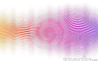 Halftone gradient background. Vector vibrant background with blending lines and dots Vector Illustration