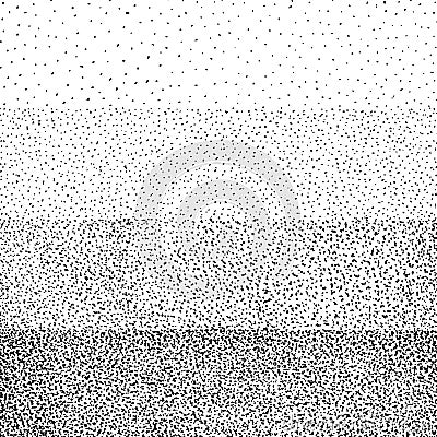 Halftone gradient with random dots. Abstract monochrome pointillist, speckled background. Cartoon Illustration