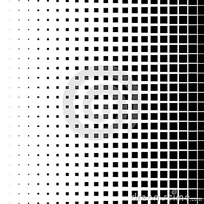 Halftone graphics with squares, monochromatic abstract element Vector Illustration