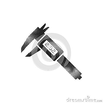 Halftone Icon - Caliper Vector Illustration