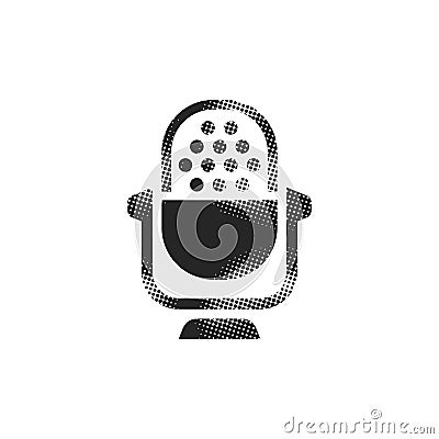 Halftone Icon - Microphone Vector Illustration