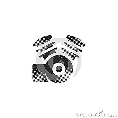 Halftone Icon - Motorccycle machine Vector Illustration