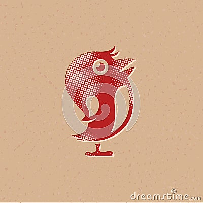 Halftone Icon - Tweet bird Vector Illustration